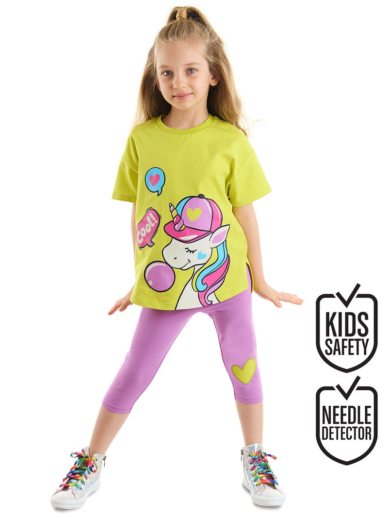 Denokids Cool Unicorn Girl T-shirt&Leggings Set - Image 1