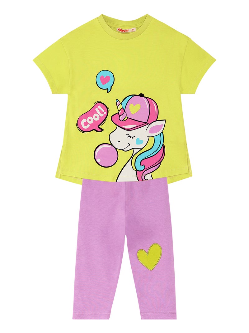 Denokids Cool Unicorn Girl T-shirt&Leggings Set - Image 3