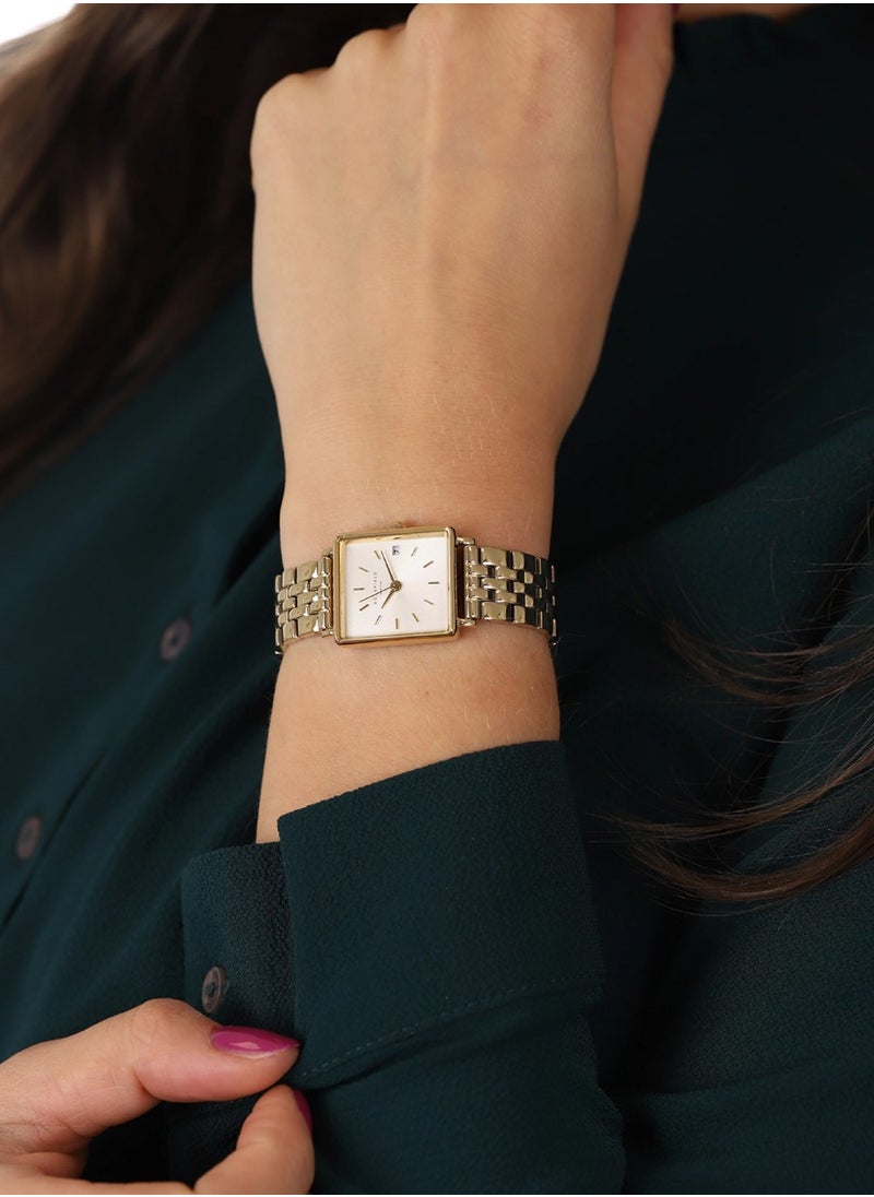 RoseField The Boxy Xs White Steel and Multi Liquid Charms Bracelet Gold ladies Watch BMWLBG-X241  - Image 4