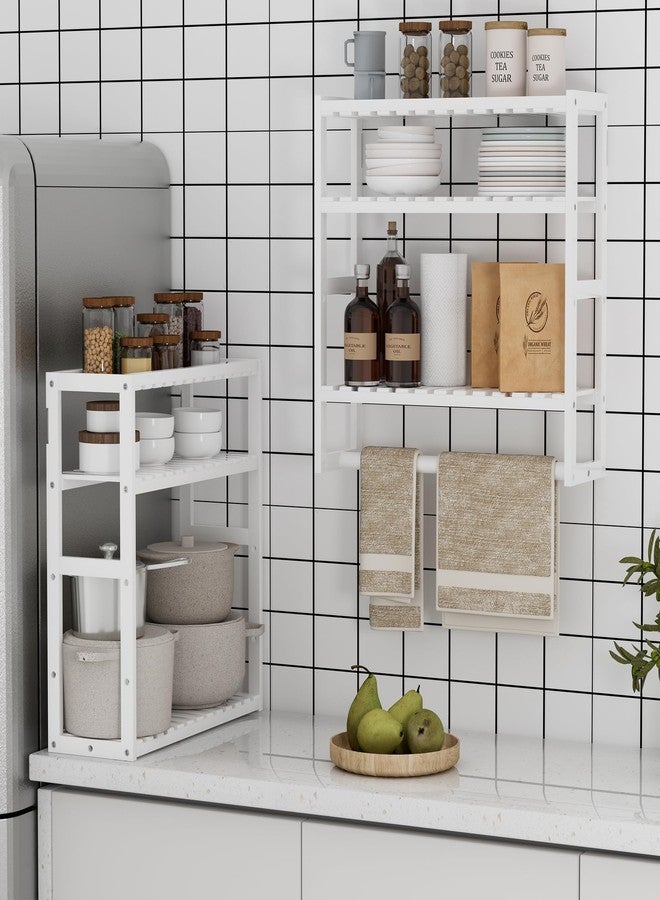 PPN Towel Rack Bathroom Storage Shelves Over The Toilet with Towel Bar 100% Bamboo Adjustable Height Floating Shelf Wall Shower Shelf for Small Space Updated Painting - Image 5