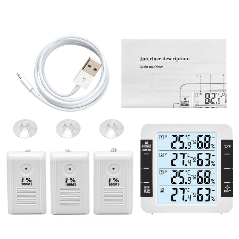 3 Channel Digital Indoor Outdoor Thermohygrometer with Remote Sensor 328ft/ 100m Backlight Thermometer Humidity Meter Comfortable Level Temperature Humidity Monitor with 3 Transmitters for Home - Image 5