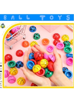 Excefore Rubber Sport Ball, 50PCS Half Ball Toys, 90s Toys for Boys and Girls, Birthday Party Favors, Classroom Awards, Goodie Bag Fillers(Multi-Colors)  - Image 4