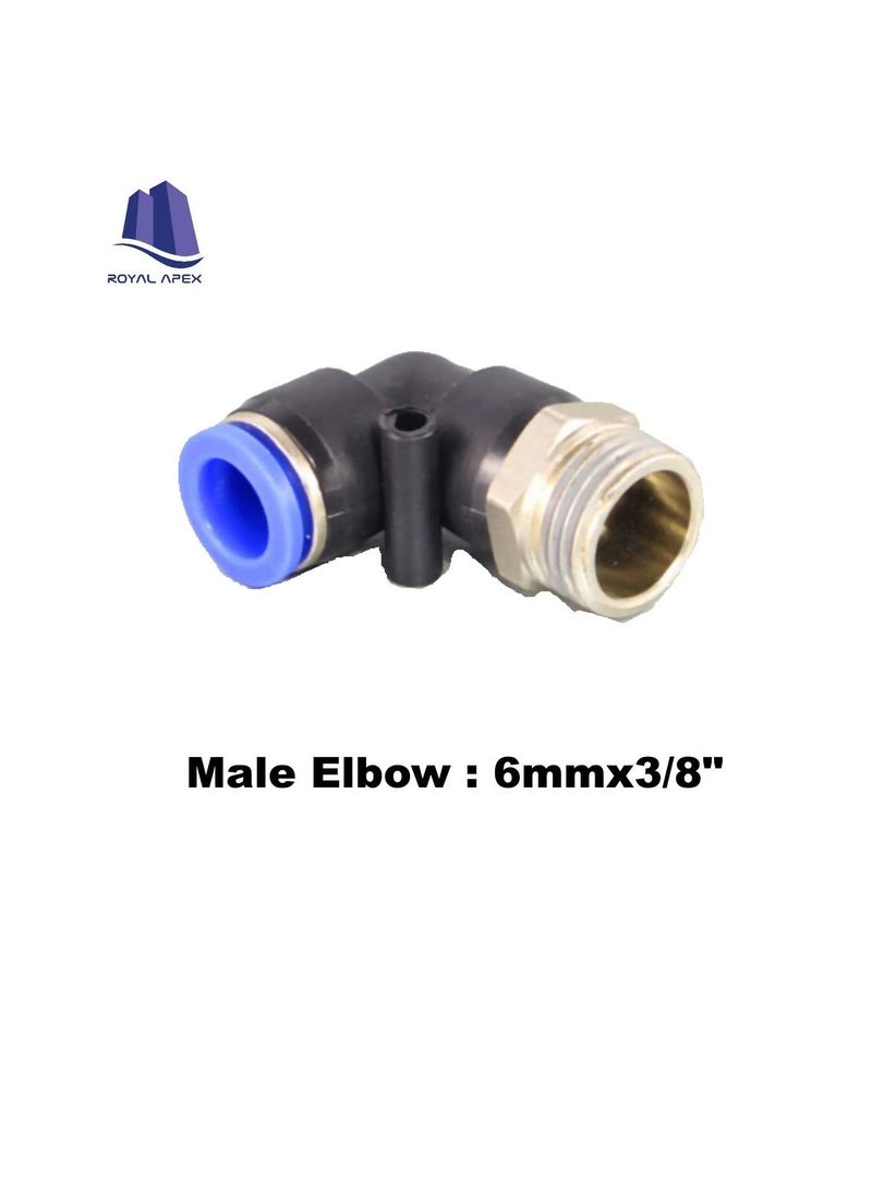 PU Pipe & Fittings Polyurethane | Pneumatic Pipe Push in to Connect Fittings (Male Elbow - Pack of 5, 6mmx3/8") - Image 3
