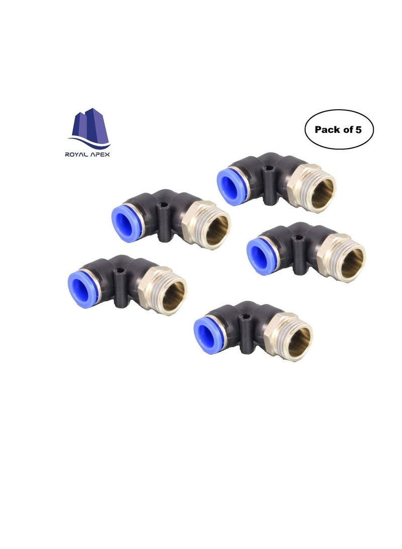 PU Pipe & Fittings Polyurethane | Pneumatic Pipe Push in to Connect Fittings (Male Elbow - Pack of 5, 6mmx3/8") - Image 2