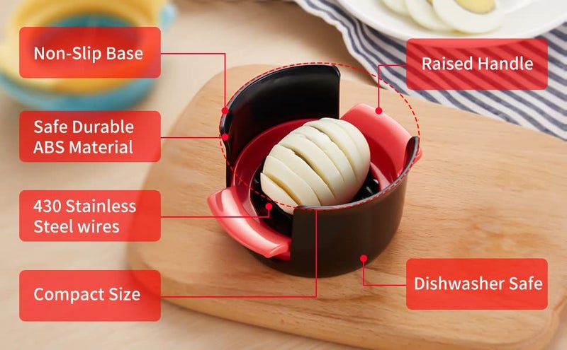 DLEST Egg Cutter 3 in 1 Slice SoftBoiled Eggs and Fruit Salad with Plastic Stainless Steel Blades Easy to Cut Multifunction Slicer for Kitchen - Image 5