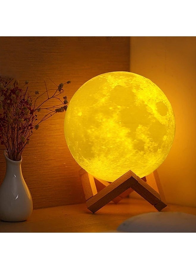 Yoawllty 3D Moon Lamp 16 Colors with 148 Combination Modes, LED Night Light Lamp for Bedroom, Home Decor with Remote Control and Wood Stand  - Image 3