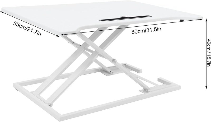 klarako Desk Converter, Sit to Stand Riser Lifting Laptop Stand Standing Desktop Computer Desk Workstation for Home Office Bedroom Living Room - Image 2