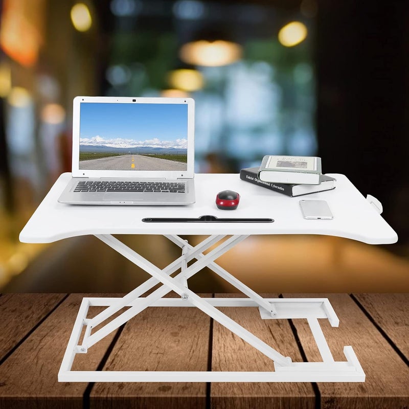 klarako Desk Converter, Sit to Stand Riser Lifting Laptop Stand Standing Desktop Computer Desk Workstation for Home Office Bedroom Living Room - Image 3