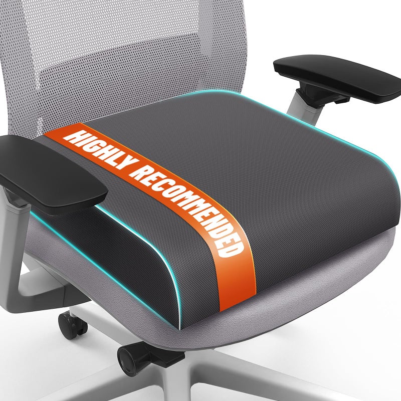 SweetSlubr Seat Cushion for Tailbone Pain Relief Office Chair Cushion Memory Foam Large Chair Cushion with NonSlip Cover for Soft Support at Office Chair Car Seat Airplane GreyLarge - Image 2