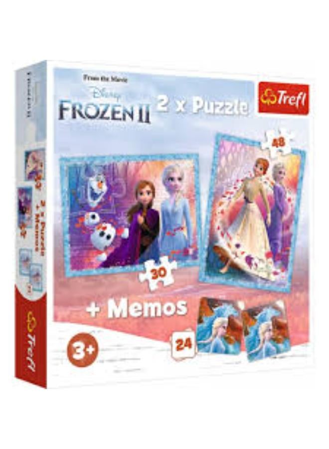 Trefl Puzzles - "2in1 + memos" - A mysterious land / Disney Frozen 2