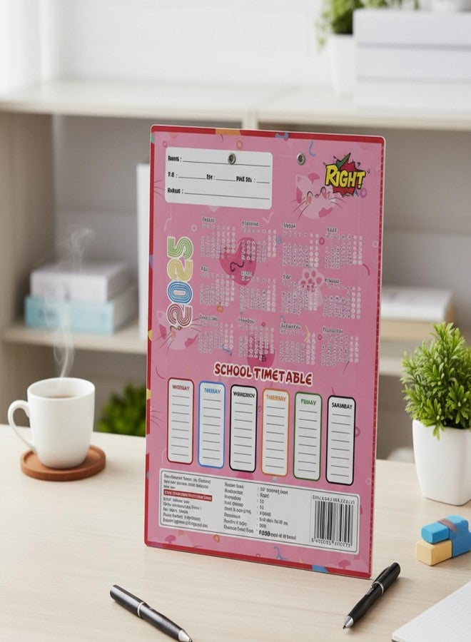 Right Unicorn A4 Kids Clipboard with Built-in Scale - Cute Pink Unicorn Design Writing Pad | Strong Exam Board for School Use & Study | Durable Clipboard for Girls (Pink) - Image 5