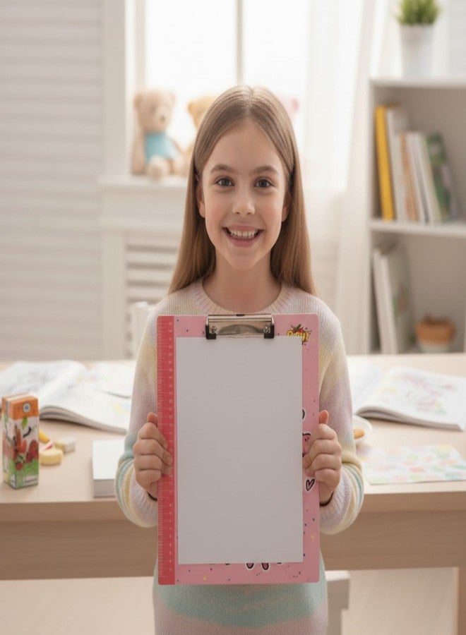 Right Unicorn A4 Kids Clipboard with Built-in Scale - Cute Pink Unicorn Design Writing Pad | Strong Exam Board for School Use & Study | Durable Clipboard for Girls (Pink) - Image 3