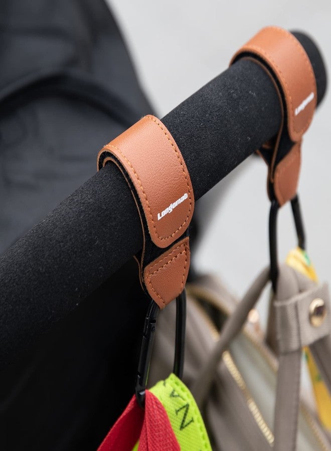 Longomat （4-Pack） Baby Stroller Hooks Clip or Hanging Diaper Bag Universal Hooks Accessories for Stroller and Car or Shopping Cart (Black and Brown) - Image 3