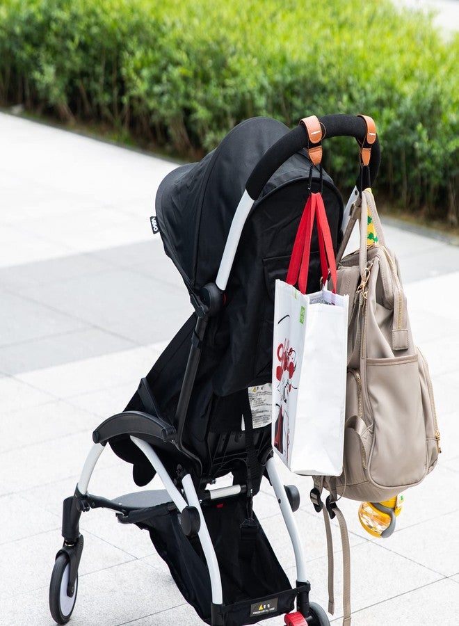 Longomat （4-Pack） Baby Stroller Hooks Clip or Hanging Diaper Bag Universal Hooks Accessories for Stroller and Car or Shopping Cart (Black and Brown) - Image 4