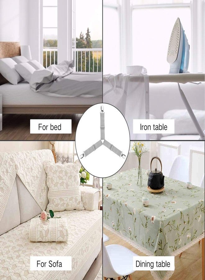Foloda bed sheet holders, 8 pcs adjustable fitted sheet straps for bed corner, bedsheet holder clips fasteners suspenders locker gripper scrunchie , keep sheet in place - Image 3
