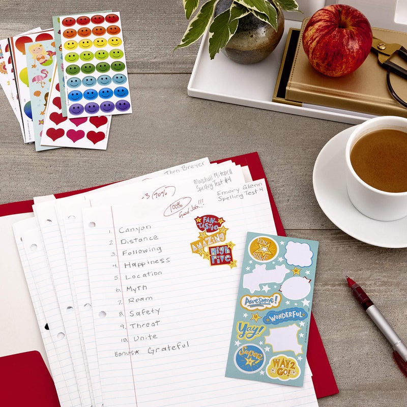 Hallmark Stickers for Kids (Pack of 258 Stickers  16 Sheets-Mermaids  Rainbows  Hearts  Dogs  Cats  Donuts) - Image 2