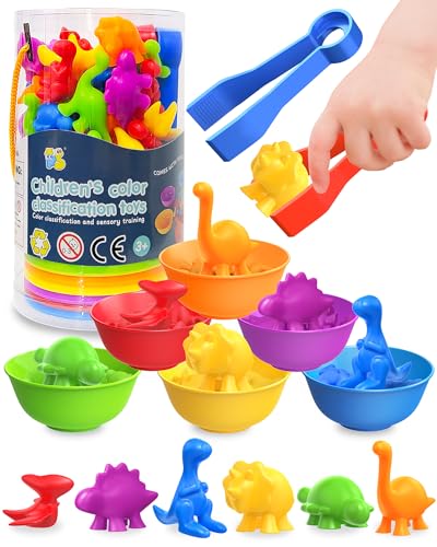 Oomloid Counting Dinosaurs Montessori Toys for 3 4 5 Years Old Boys Girls Preschool Learning Activities Kindergarten Educational Sensory Toys Gifts for Kids Toddlers Ages 35 48 - Image 1