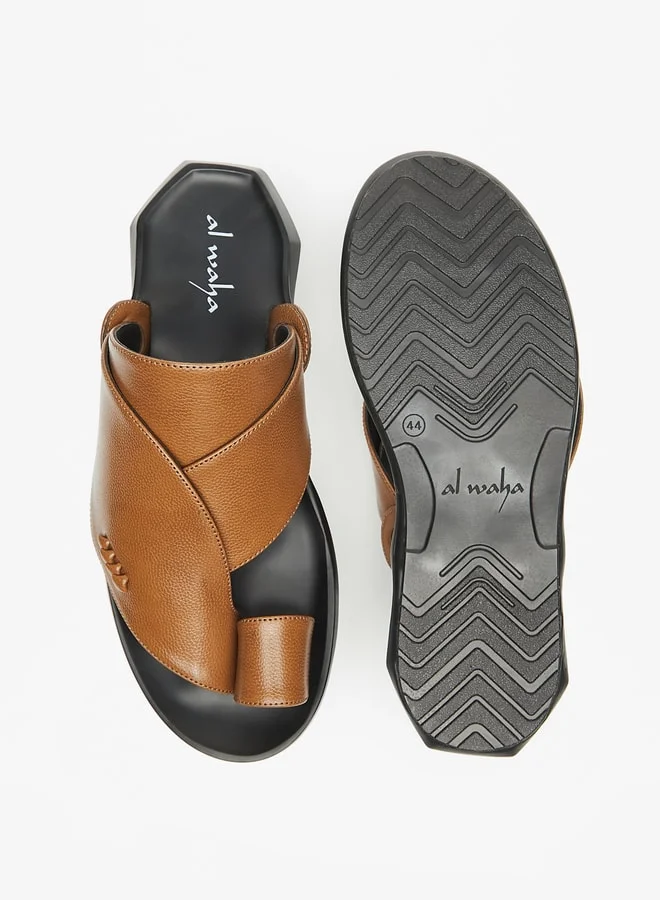 Al Waha Men's Textured Slip-On Arabic Sandals