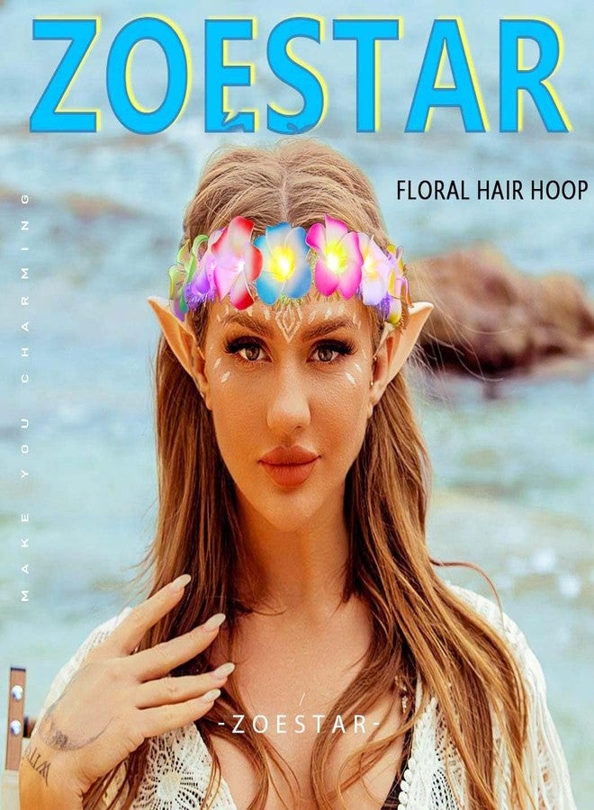 Zoestar Light Up Headband Led Flower Crown Glowing Party Hair Accessories for Women - Image 5