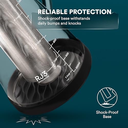 OVALWARE Airtight Cold Brew Iced Coffee Maker Pitcher and Tea Infuser with Spout - 1.0L / 34oz Ovalware RJ3 Brewing Glass Carafe with Removable Stainless Steel Filter - Image 5