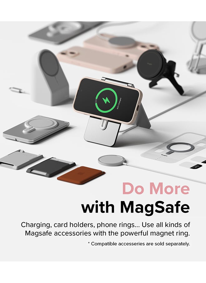Rearth - Silicone Magnetic Compatible with iPhone 15 Plus Case Cover Powerful Magnet Long Lasting Silky Feel Anti-Fingerprint Back Cover - Pink Sand - Image 1