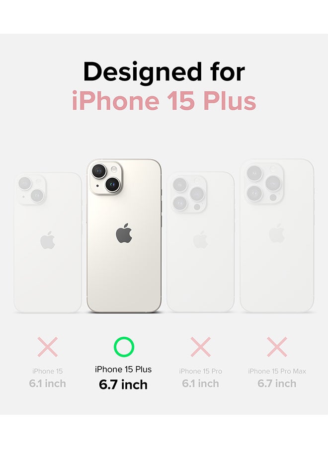 Rearth - Silicone Magnetic Compatible with iPhone 15 Plus Case Cover Powerful Magnet Long Lasting Silky Feel Anti-Fingerprint Back Cover - Pink Sand - Image 1