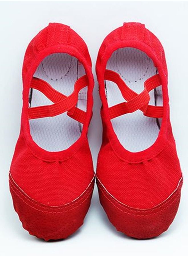 Loquat Soft Bottom Dance Shoes Ballet Yoga Shoes Girls Dancing Shoes Red Color  - Image 3