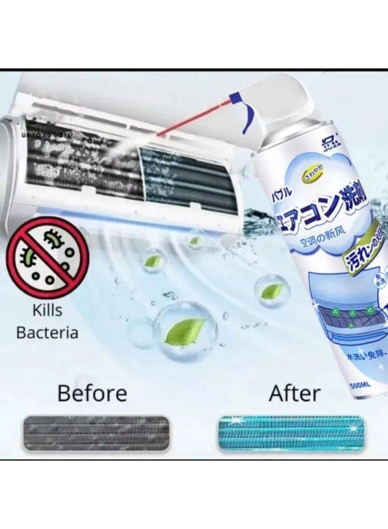 Air Conditioner Cleaning Foam Spray 500ml | AC Coil & Fin Cleaner | No Rinse | Removes Dust, Dirt & Odors | For Home & Car Air Conditioners - Image 4