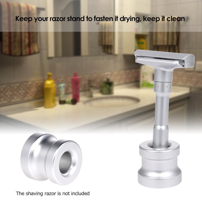 Man’s Shaving Razor Stand Holder Aluminum Alloy Safety Razor Base Shaving Razor Accessory - Image 2