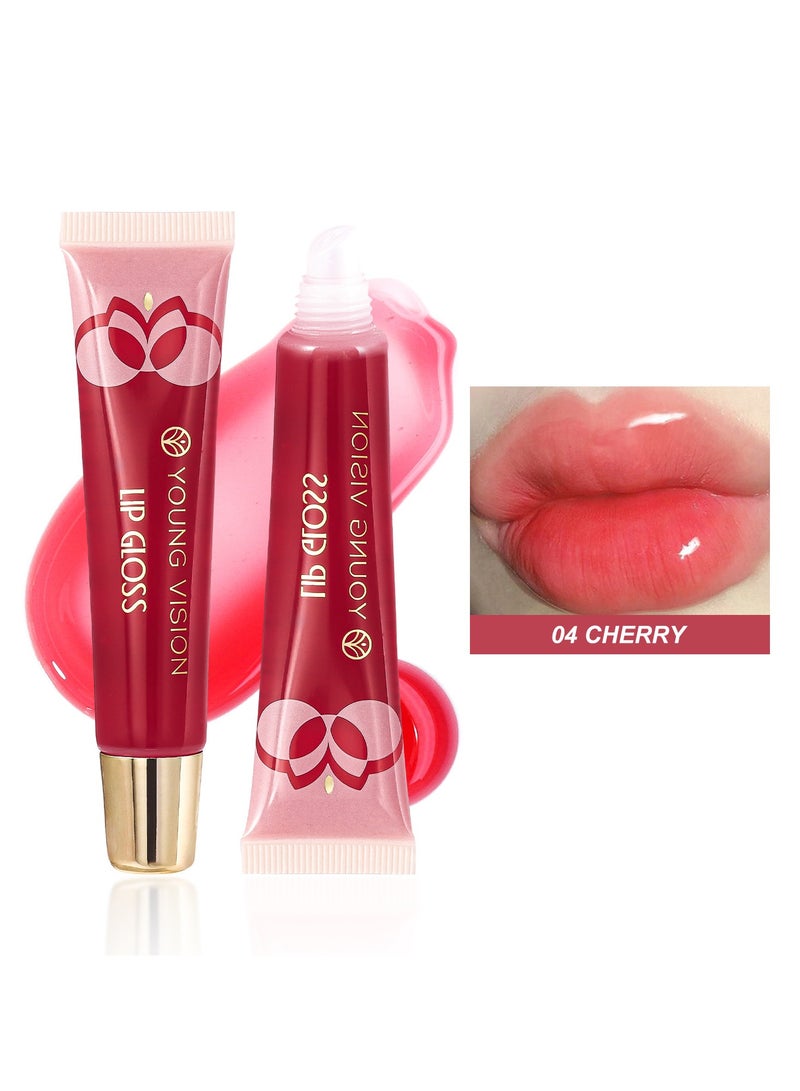 YOUNG VISION Fruity Flavors Lip Oil, Long Lasting Moisturizing Lip Balm, Candy Flavor Glossy Lip Make-up for All Ages, Transparent Lip Gloss, Non Toxic, Kid Friendly, Suitable for Dry and Chapped Lips - Image 1
