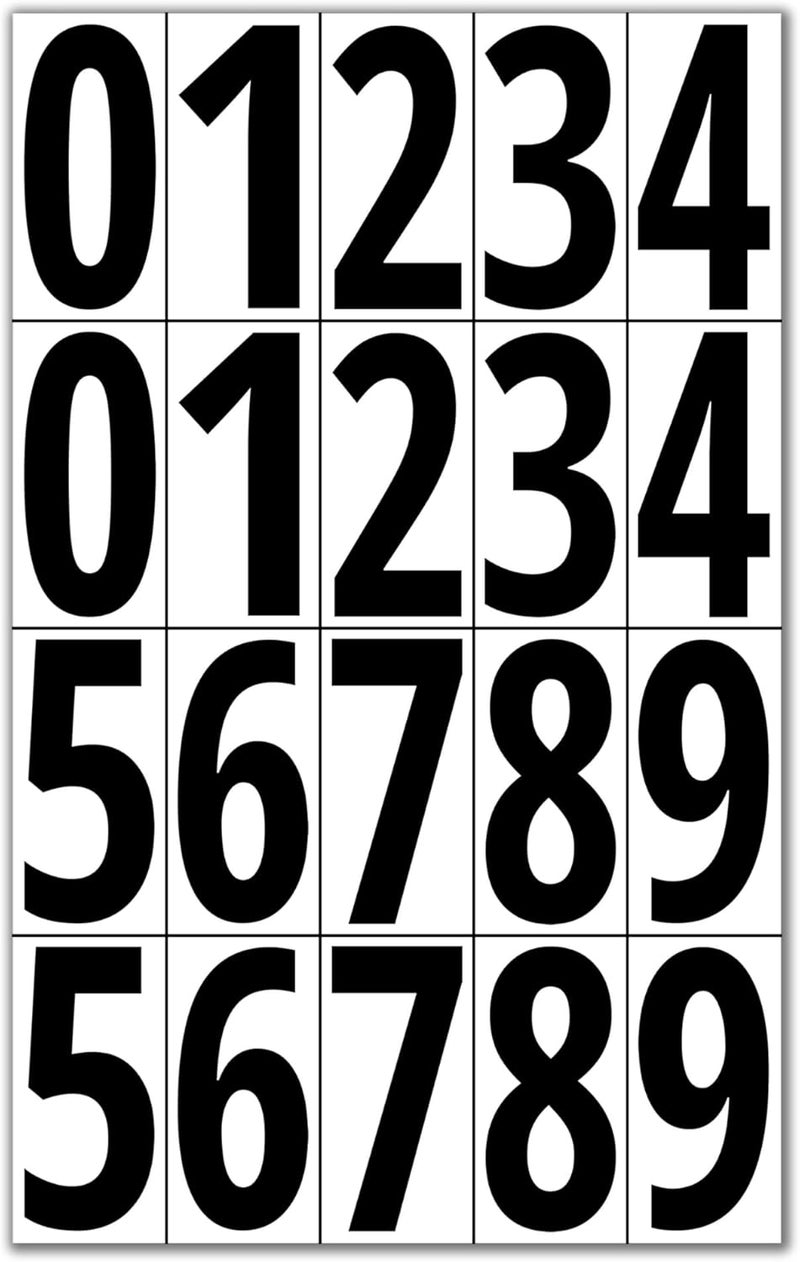 TownStix 400 قطعة 3 ملصقات أرقام فينيل مقاومة للماء ملصقات أرقام سوداء - Image 1