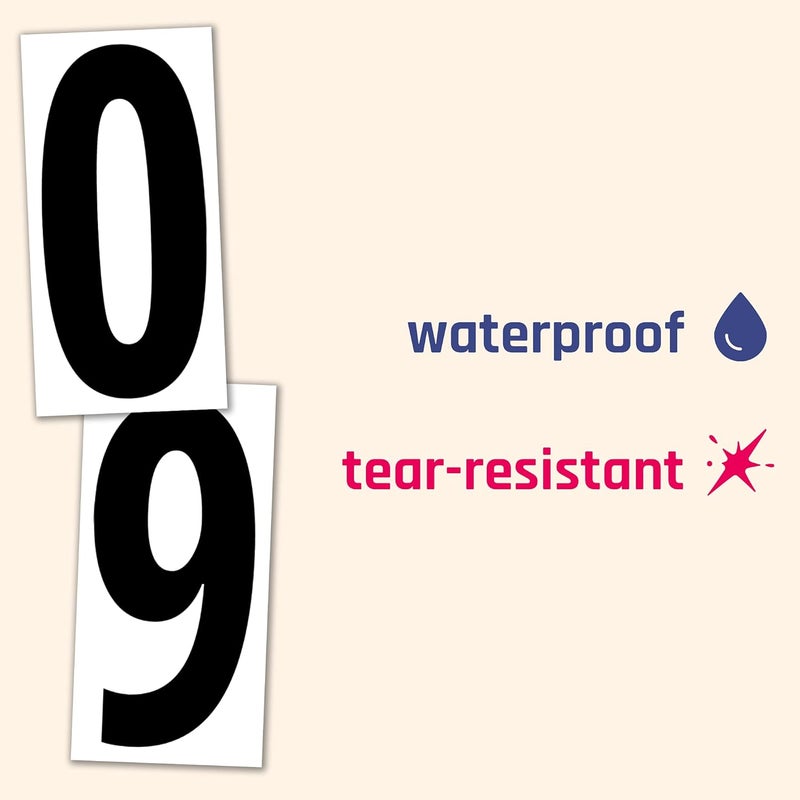 TownStix 400 قطعة 3 ملصقات أرقام فينيل مقاومة للماء ملصقات أرقام سوداء - Image 4