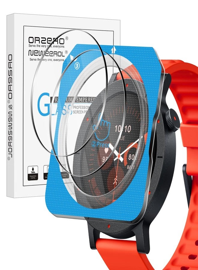 Orzero (3 Pack) Compatible for CMF Watch 3 Pro Tempered Glass Watch Screen Protector, Protector De Pantalla with Auto Alignment Tool 9H High Definition Anti-Scratch Bubble Free - Image 1