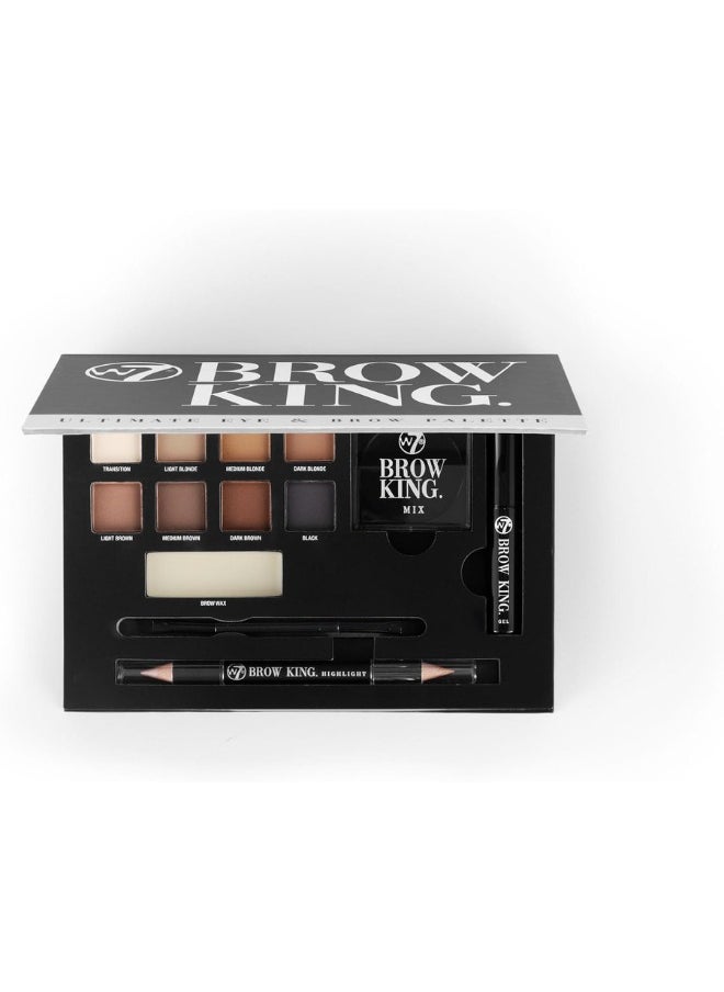 W7 Cosmetics Brow King Ultimate Eyebrow Kit - Shape, Define & Groom Palette - Professional Makeup Set  - Image 1