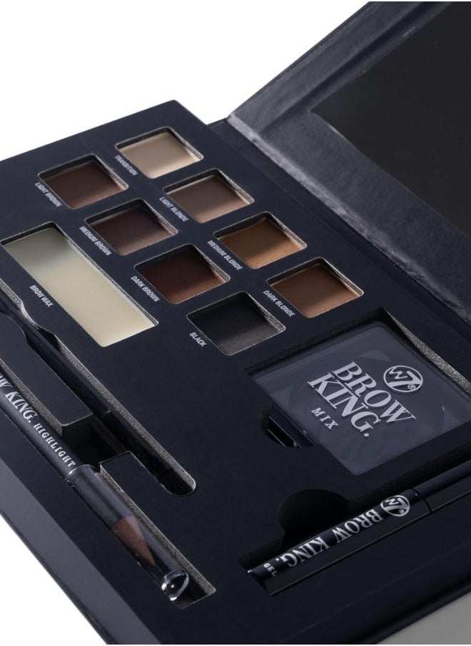 W7 Cosmetics Brow King Ultimate Eyebrow Kit - Shape, Define & Groom Palette - Professional Makeup Set  - Image 2