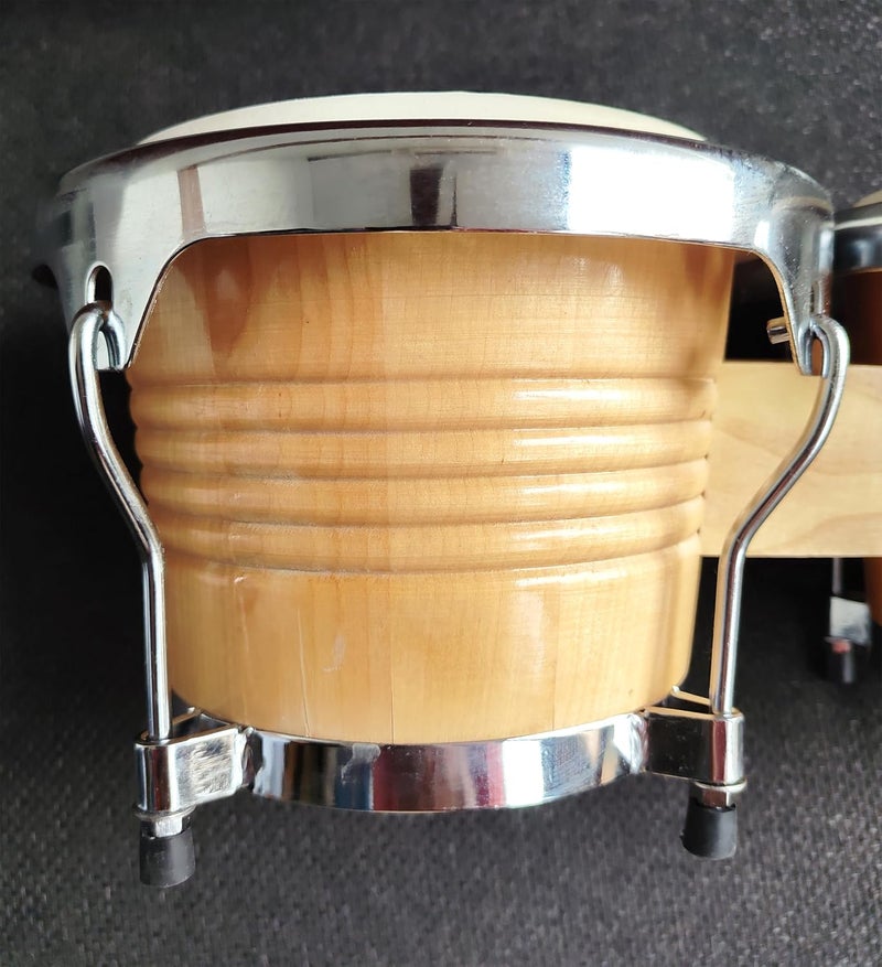 Softline Pro Premium Natural Bongo Drum Set with Padded Bag and Tuning Key/Wrench Professionals Wooden Bongos Drum for Beginner Adults Kids Bongo Drum Percussion Instrument (SP BNG NT-L- SP) - Image 5