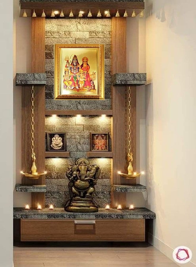 SUNINOW Gold Plated Photo of Shiv PARIVAR with Multicolor Photo Frame - Image 2