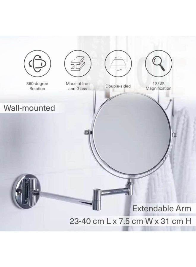 Pan Home مرآة زينة مزدوجة الجوانب من روزلين، كروم، 23×7.5×31 سم - Image 4