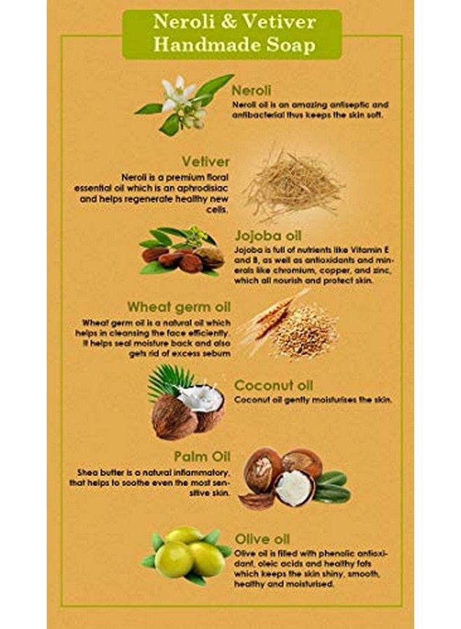 Ancient Living Neroli & Vetiver Luxury Handmade Soap (Set Of 5) 100 Gm Each - Image 5