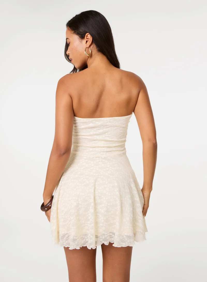 بينك فانيلا Lace Asymmetric Mini Dress