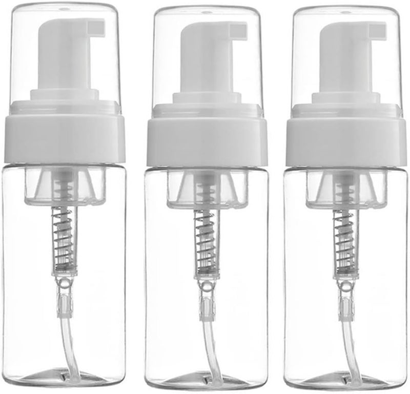 ASTRQLE 3Pcs 100ML 3.4oz Empty Clear Plastic Press Foaming Soap Pump Dispensers Spray Bottle Containers With Atomizer For Soap Foam Lotion Bathroom Accessory 