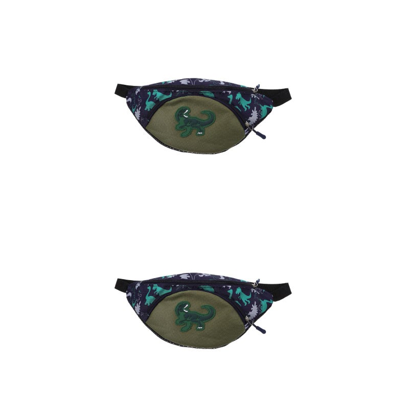 2pcs Casual Purse Children Waist Bag Portable Crossbody Chest Pouch Shoulder Bag Dinosaur Waist Pack for Kids(Green) - Image 4