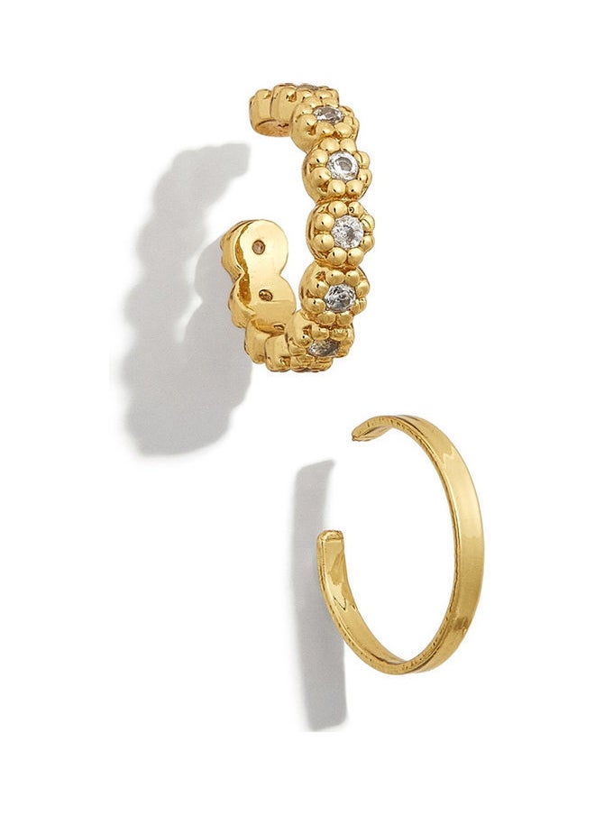 NIBEMINENT - 2-Piece Rhinestone Studded Ear Cuff - Image 1