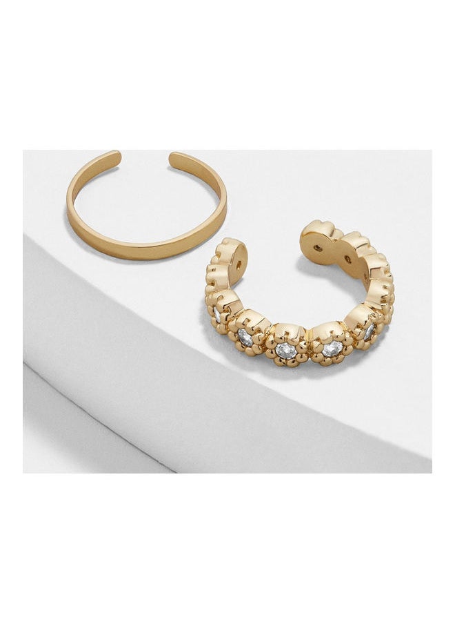 NIBEMINENT - 2-Piece Rhinestone Studded Ear Cuff - Image 1