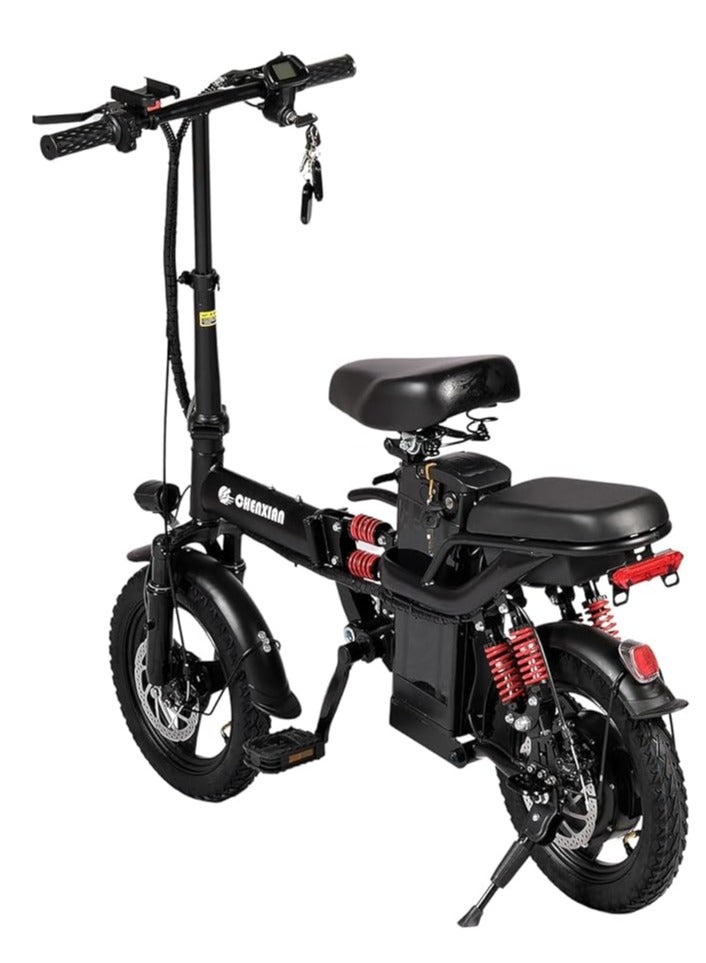 CHENGXIN Adult Electric Bicycle Bike Foldable Commuter Electric Bike 400W Motor 14 Inch 48V Electric Bike 13Ah Lithium Battery City Bike Max Speed 45Kmph Disc Brake Outdoor Riding  - Image 1
