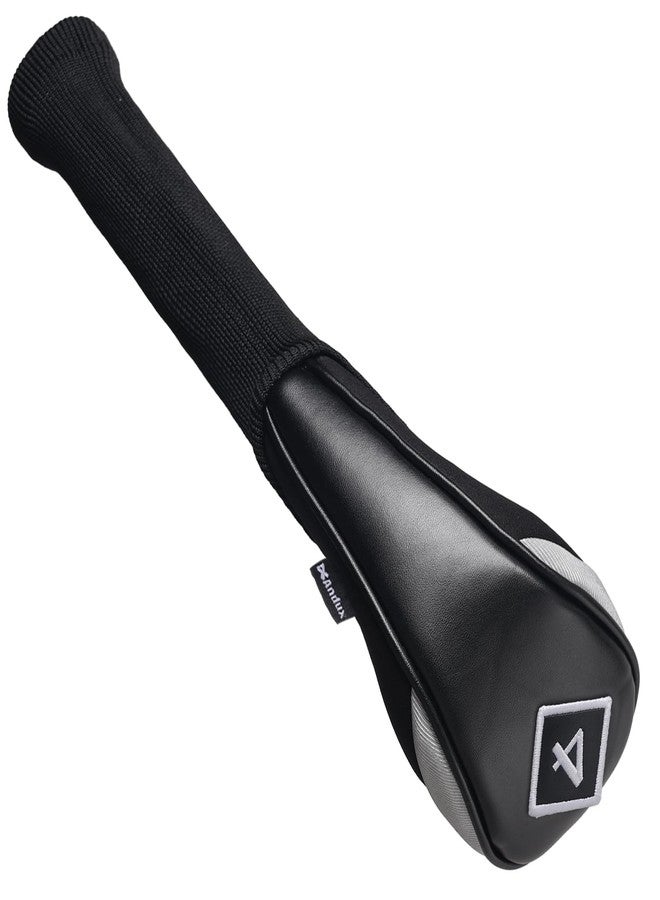 Andux PU Golf Hybrid Club Head Covers with Dial No. Tag Long Neck 4pcs/Set CTMT-04 Black - Image 3