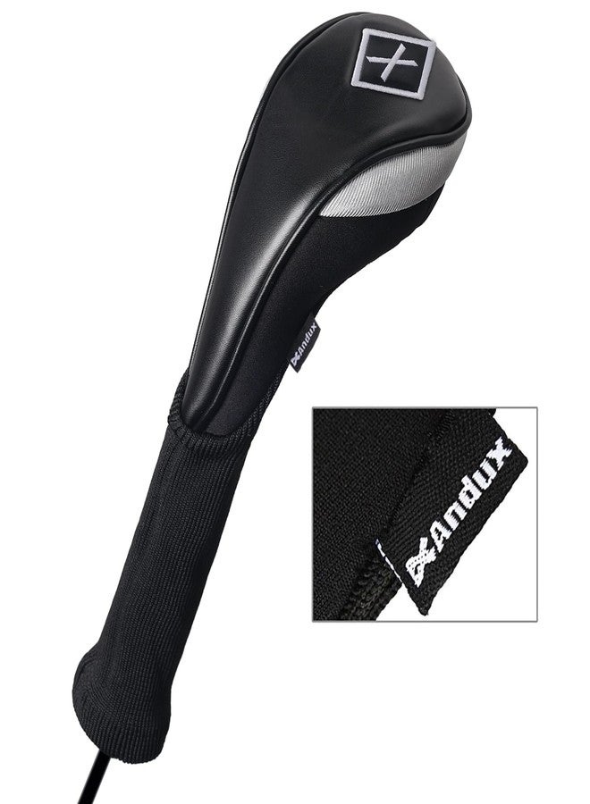 Andux PU Golf Hybrid Club Head Covers with Dial No. Tag Long Neck 4pcs/Set CTMT-04 Black - Image 4