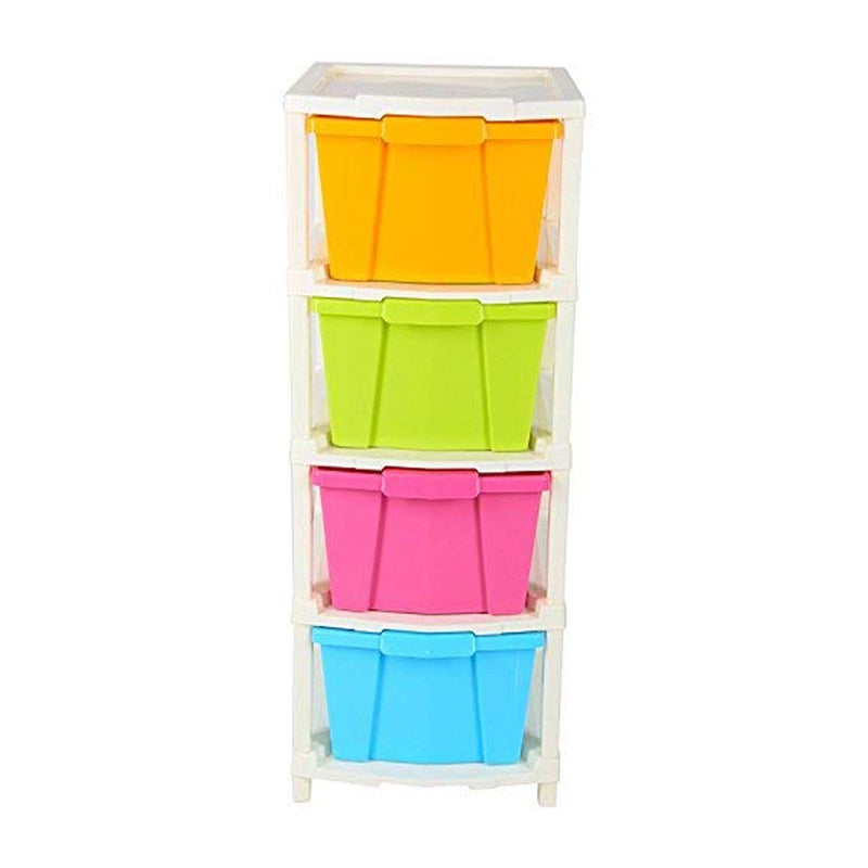 Primelife 4 XL Yellow Plastic Modular Drawer System for Home Office Hospital Parlor School Doctors Home and Kids Colour Multi Product Dimension When assembeled 31cm x 39cm x81cm - Image 4