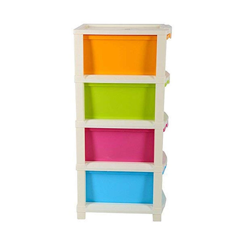 Primelife 4 XL Yellow Plastic Modular Drawer System for Home Office Hospital Parlor School Doctors Home and Kids Colour Multi Product Dimension When assembeled 31cm x 39cm x81cm - Image 3