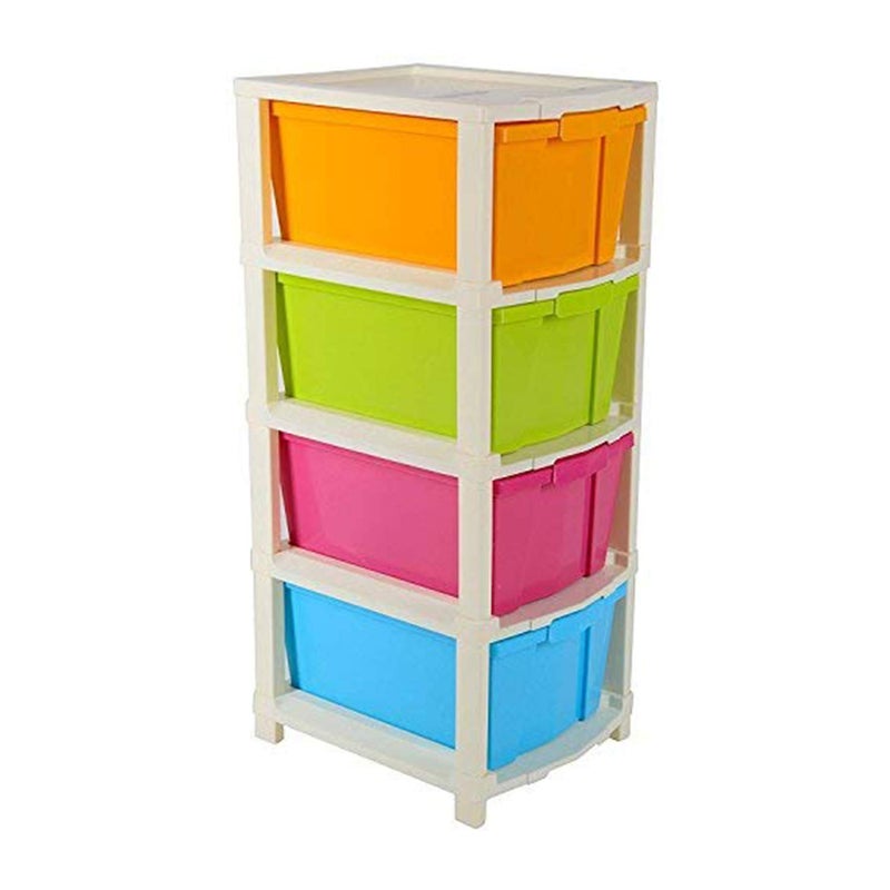 Primelife 4 XL Yellow Plastic Modular Drawer System for Home Office Hospital Parlor School Doctors Home and Kids Colour Multi Product Dimension When assembeled 31cm x 39cm x81cm - Image 5